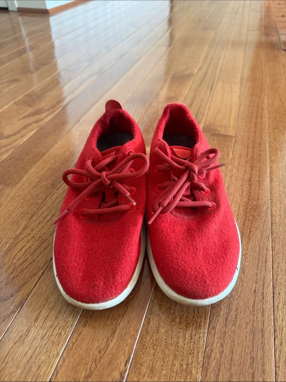 allbirds Red Knit Lace-Up Women's Sneakers